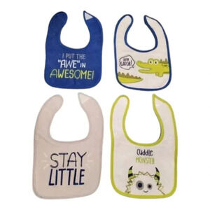 Gator Bibs 4 pack Baby Boy Bib Gift Set Feeding Essentials for baby.